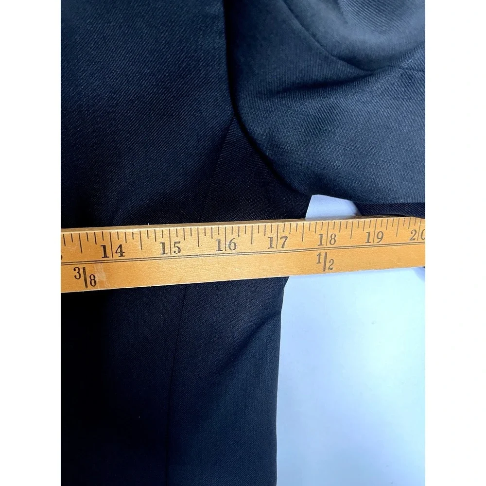 J.Crew Womens 100% Wool Blazer Sz 6 Black Business Casual Minimalist Career Wear
